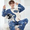 Spring and Fall Men's Pajamas Hair Suit Teenagers Long-Sleeved Loose Casual Pajamas Home Wear Students Large Size Suit