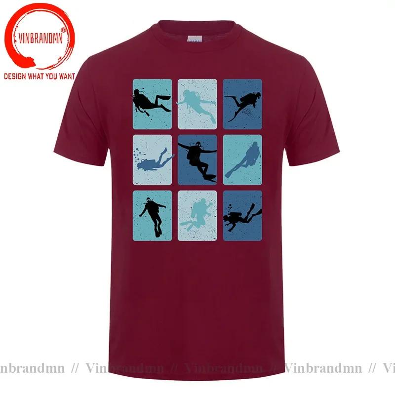 Retro Vintage Water Sports Scuba Diving T Shirt Unisex Funny Scuba Diver Poses Tshirt 2022 Newest Summer Beach Dive Tops Tee Shirt