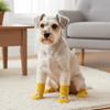 4pcs/set Elastic Puppy Warm Socks Cartoon Pattern Dog Paw Protectors Pet Footwear  Autumn Winter