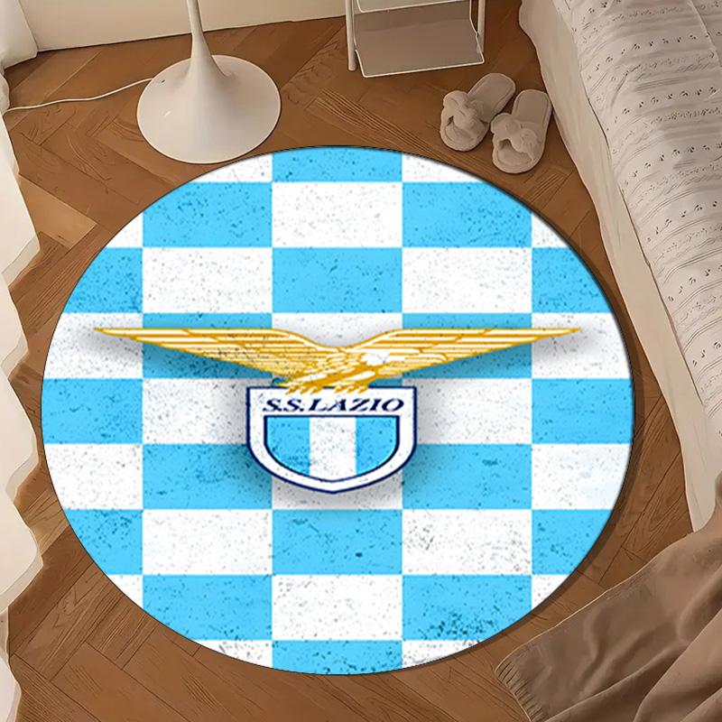 1PC Lazio Football Crest Round Rug for Livingroom,Bedroom, Palyroom, Chair Rug, Area rug, Circle Carpet, Large Size Fan Christmas gift