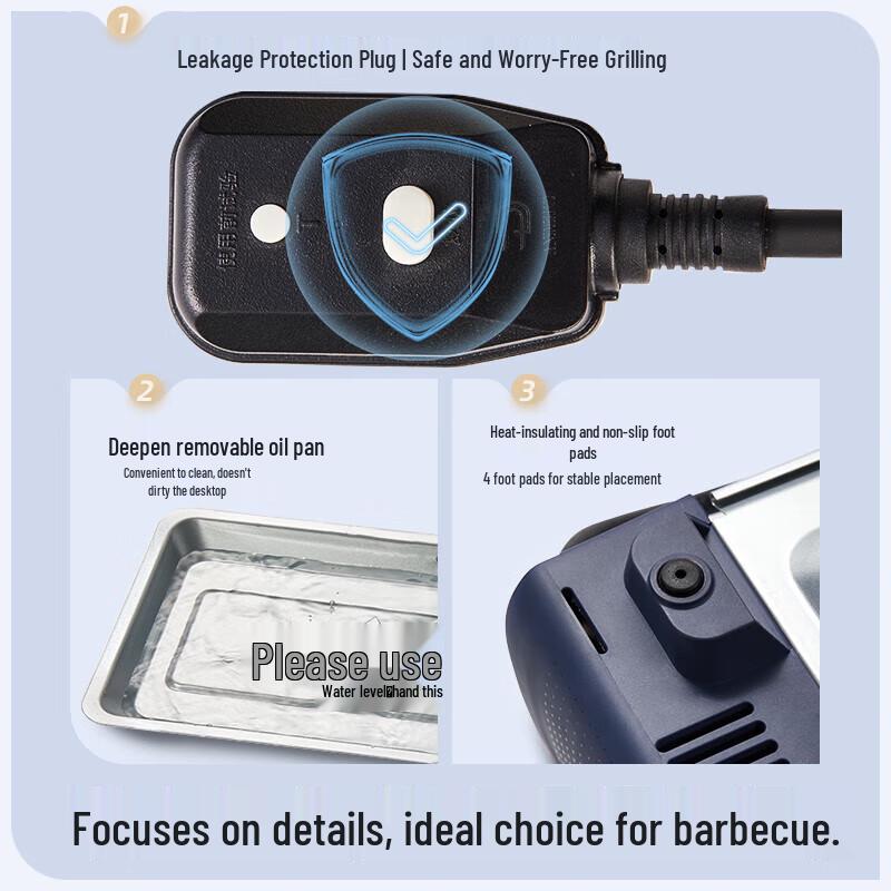 Bear Electric Rotating Skewer & BBQ Grill CN plug (adapter included)