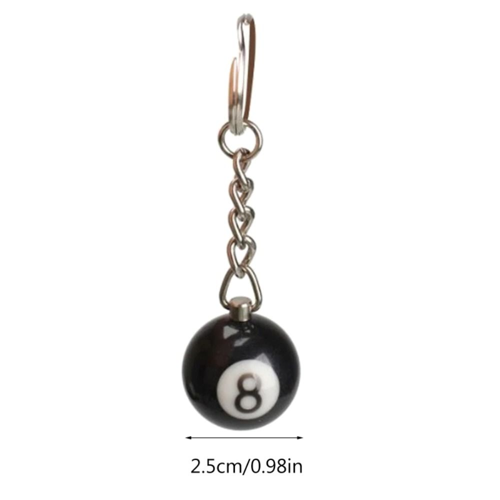 Bag Accessories Snooker Resin Ball Key Ring NO.8 Key Chain Lucky Black 8 Keyring Billiards Keychain