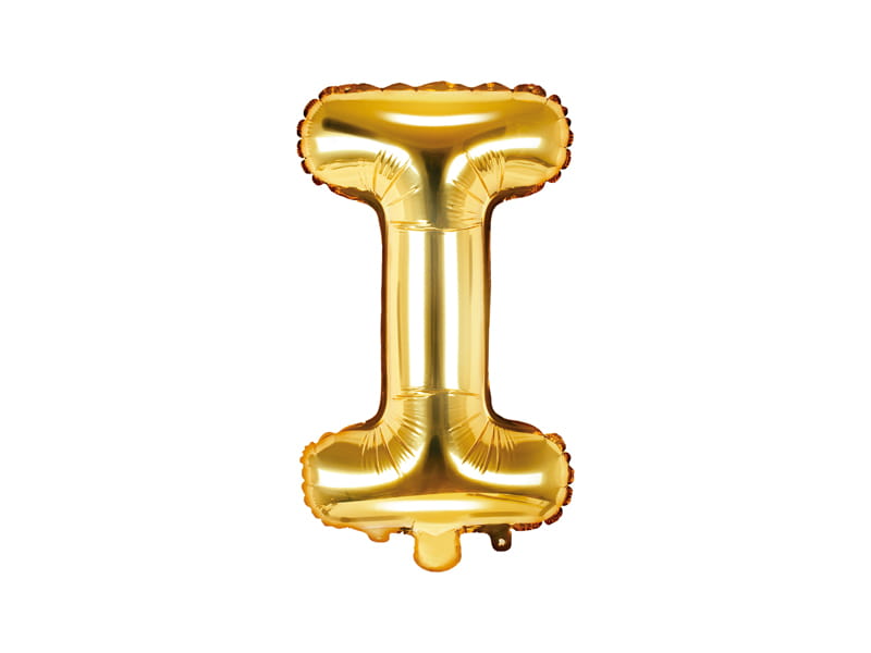 Balon Foliowy Litera "I" Złoty 35 Cm