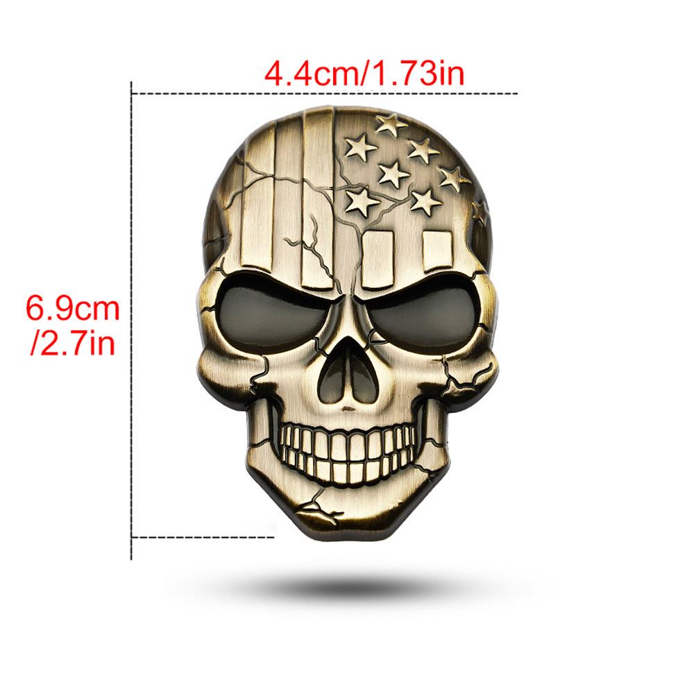 3D Car Sticker Premium Warrior Metal Car Side Fender Rear Trunk Skull Emblem Badge Decal for Any Vehicle Truck Car Motorcycle RV