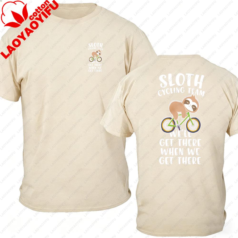 Sloth Cycling Team Graphic TShirt for Unisex Funny Bicycle Cycling Lover Lazy Humor Tee Casual Cotton Short Sleeve Novelty Gift