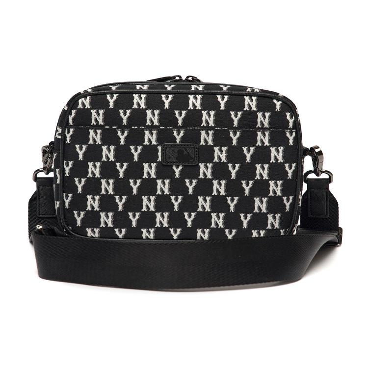 New MLB Monogram Collection Polyester Combo Bag, Camera Bag, Crossbody Bag, Shoulder Bag Unisex Black 3ACRM012N-50BKS