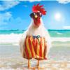 5D Diamond Painting Full Round House 5D Diamond Embroidery Sale A Rooster In Swimsuits Cross Stitch Home Decoration
