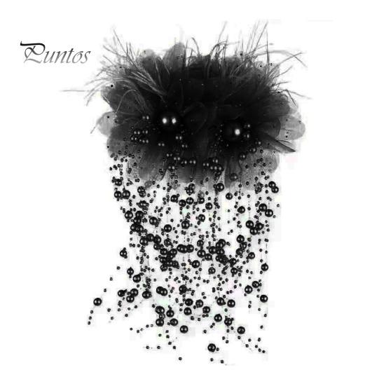 Заколка для волос с перьями, сеткой из пряжи, цветочным декором, заколкой для волос с кисточкой из искусственного жемчуга, насадка для душа, заколка для волос