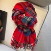 F 'S Красный Шерстяной Универсальный Плед Шарф Женский Зимний Мужской Пара Кашемировый Теплый Двусторонний Шейный
