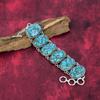 Blue Copper Turquoise Handmade Gemstone Bracelet, 925 Solid Sterling Silver Bracelet Antique Jewelry, For Engagement Gift