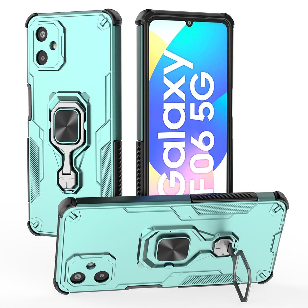 For Samsung Galaxy F06 5G Case Rotatable Ring Kickstand PC+TPU Shockproof Phone Cover