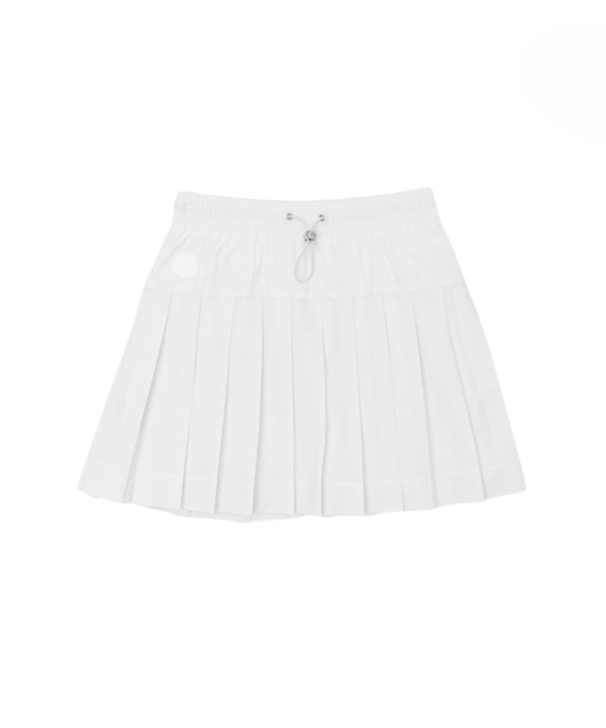 Slow Play Mesh Pleated Skirt (White)