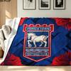 Ipswich Town Print Flannel Blanket High Quality Warm Comfortable Cover for All Seasons Perfect for Gifts Home Decor