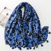 Women’s Flower Patchwork Print Fashion Scarf and Shawl Fall Winter Soft Warm Comfortable Stylish Scarf Cotton Linen Sunscreen Shawl for Evening Dress