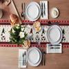 Linen Christmas Table Flag Santa Claus Xmas Tablecloth Gift Christmas Table Runner  New Year