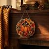 Christmas Party Decoration Pumpkin Acrylic Window Hanging Decor, Fall Harvest Wreath Ornament for Festive Pendant Thanksgiving Halloween, Indoor