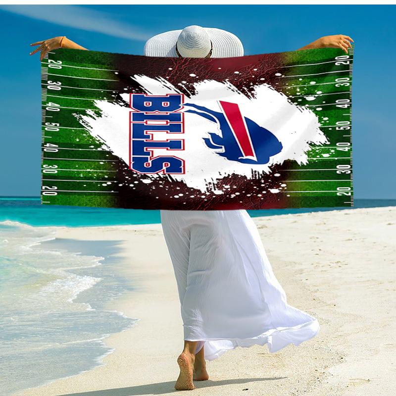proof beach towel with Buffalo Bill LOGO pattern - soft,absorbent,quick-drying,machine washable - perfect for swimming,camping,bathing