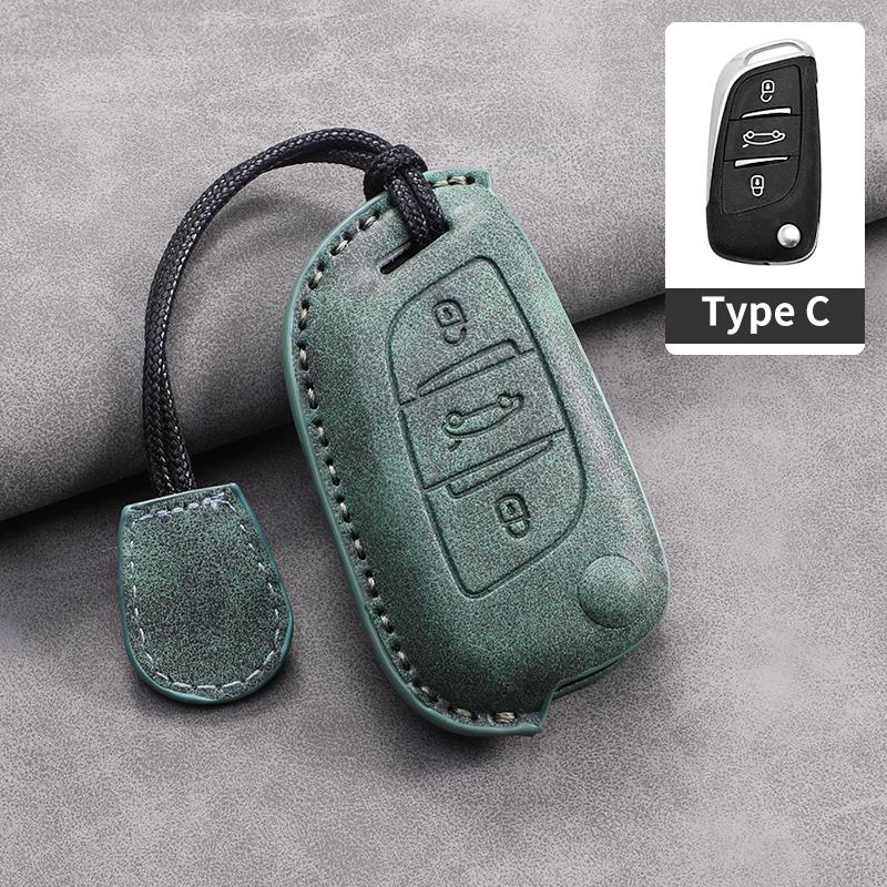 For Citroen C2 C3 C4 C5 C6 C8 DS4 for Peugeot 107 207 306 307 407 308 607 New Sheepskin Car Flip Key Case Cover Shell Fob