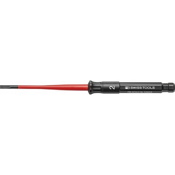 PB SWISS TOOLS PB Swiss Tools 5215 Серия изолированных стержней отверток для винтов Изолированный стержень отвертки Толщина наконечника x Ширина наконечника M2.5 Плоская головка