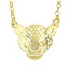 [R2844] - Artisan Silver Necklace 'Jungle' Gold - 20x18 Mm (panther)