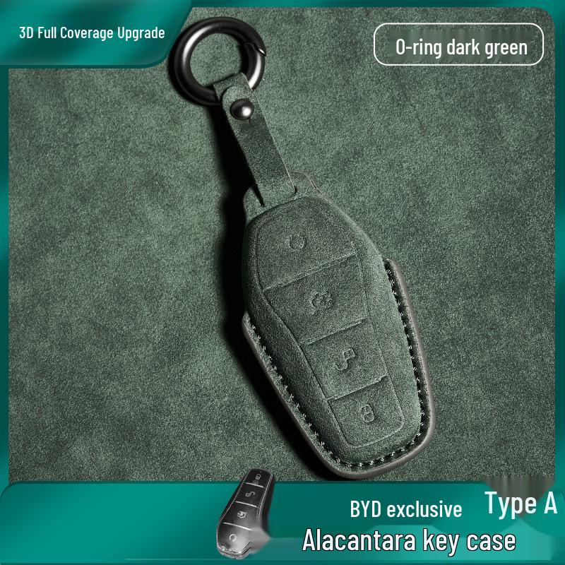 Замшевый чехол для ключа BYD для моделей Tang DMI, Han EV, Dolphin, Seal, Song PLUS, Yuan DMP