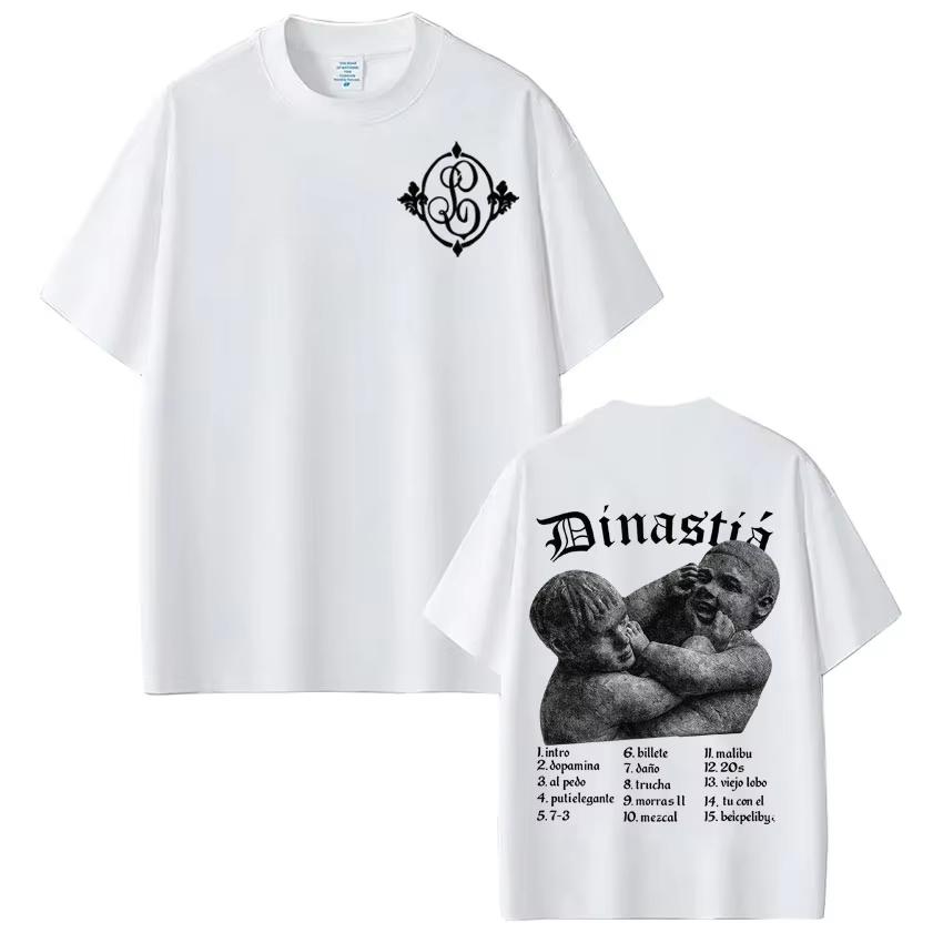 Футболки с принтом рэпера Peso Pluma Tito Double P Dinastia Tour Мужские Женские Модные Футболки Летние Чистый Хлопок Повседневные Поп-музыка Топ