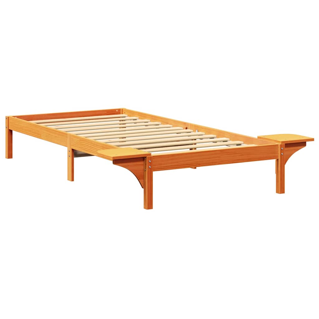 Bed Frame Wax Brown 80 x 200 cm Solid Pine Wood