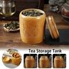 Chinese Style Carved Tea Canister Bamboo Tea Storage Box Food Spice Organizer Case Lid Seal Kitchen Storage Jars Accessories