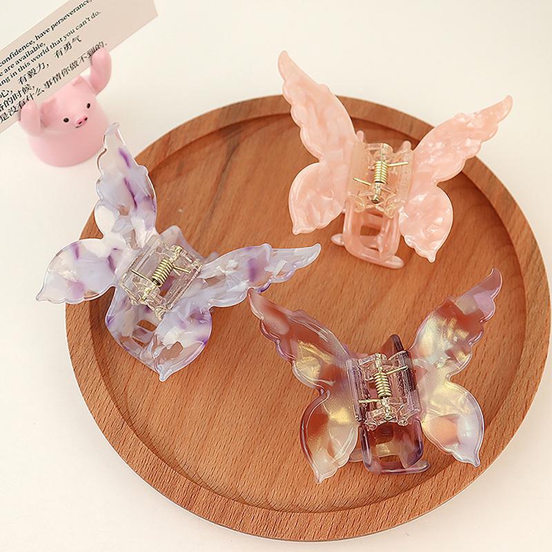 Французские ретро-заколки для волос в форме бабочки в корейском стиле, ацетатные градиентные заколки для волос для девочек, аксессуары для волос, головные уборы