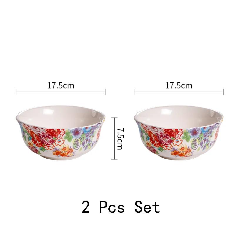 Цветная роспись Цветочные керамические миски Креативные необычные рестораны Фруктовая салатница Изысканная миска Набор тарелок Бытовая посуда