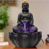 Buddha Statue Water Fountain for Living Room Home Decor Decoration Table Top Indoor Outdoor Gift Gifting Items, 14 Inches / 35cm (14inches, Black)