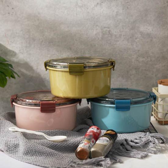 Круглый ланч-бокс на 1000 мл, контейнер Бенто из нержавеющей стали, герметичный пищевой контейнер с крышкой