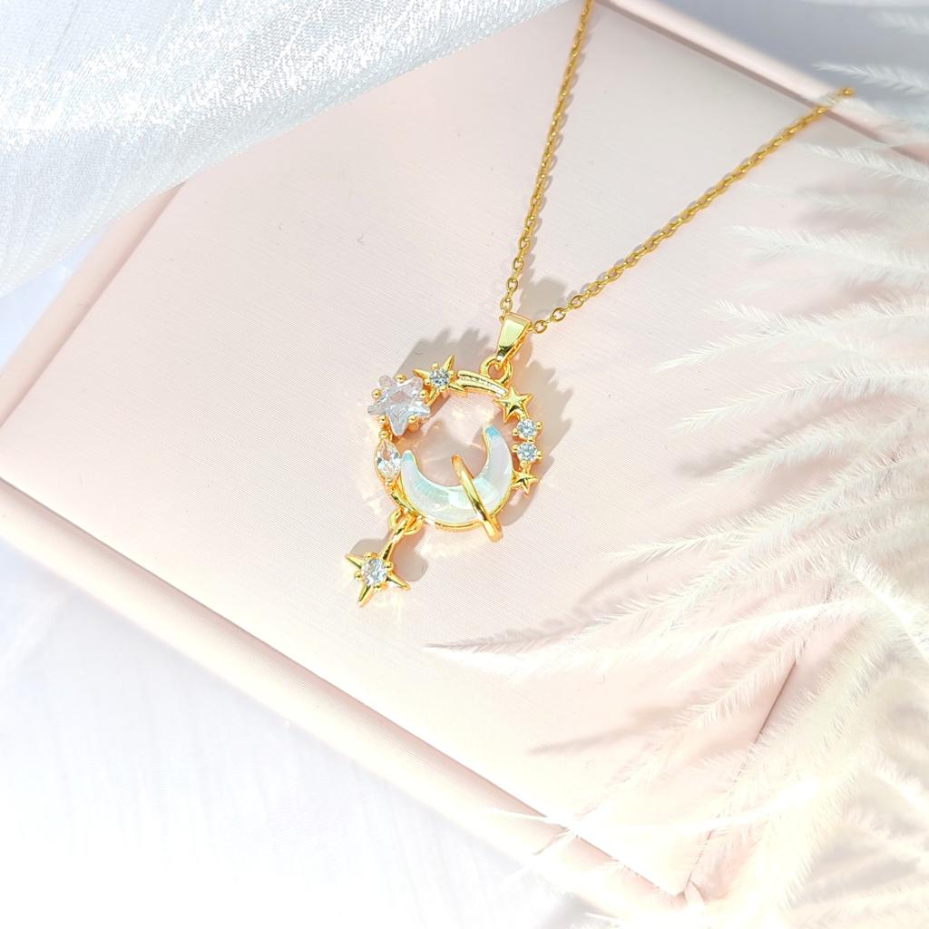 Женское ожерелье Звезда Луна Легкая Роскошь Премиум Универсальное Галактика Падающая Мечта Кулон Ключичная Цепочка