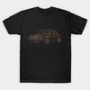 Мужская черная футболка с принтом Datsun 510 Outline - Drive The Classic Печать на трансферной бумаге без вырезки Хлопковая футболка