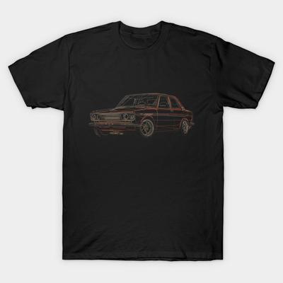 Мужская черная футболка с принтом Datsun 510 Outline - Drive The Classic Печать на трансферной бумаге без вырезки Хлопковая футболка