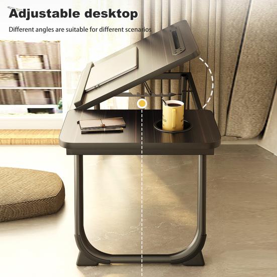 Laptop Desk for Bed or Couch Woking Watching Movies In Bed Desk USB Charging Port Rotary Desktop Foldable Legs Breakfast Tray Desk with Cup Holder