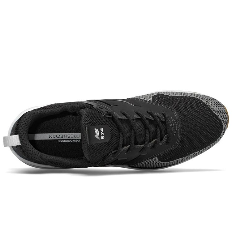New Balance Nb 574 Sport Тканевые Ретро Кроссовки с Низким Верхом для Повседневной Носки Унисекс Кроссовки Черные Серые MS574EMK