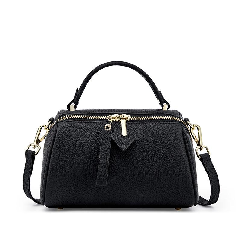 Leather Temperament Women's Bag Retro Simple Classic Boston Tote Leather Diagonal Shoulder Bag