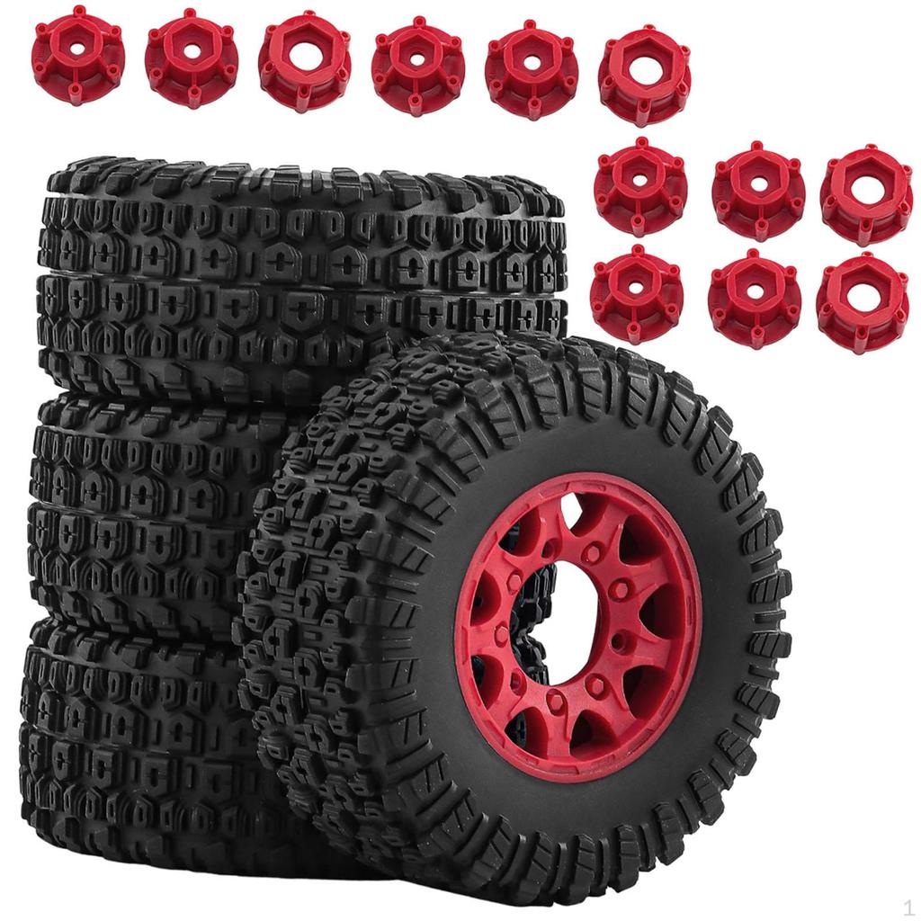 4 Pieces 1/10 RC Short Course Truck Tires and Wheels Accessory Rubber Sturdy Portable Car Part