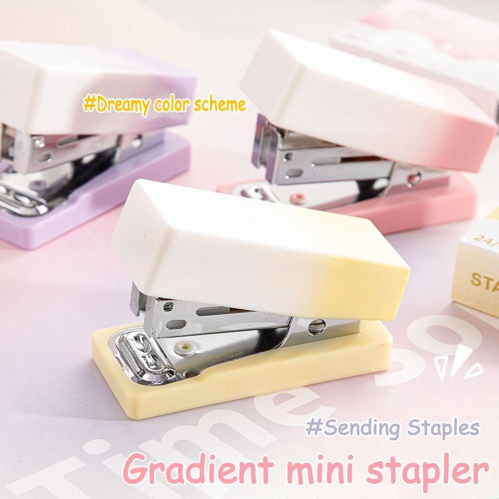 Cute Gradient Cat Claw Mini Stapler with Staples Multifunctional Paper Binder Binding Machine Office School