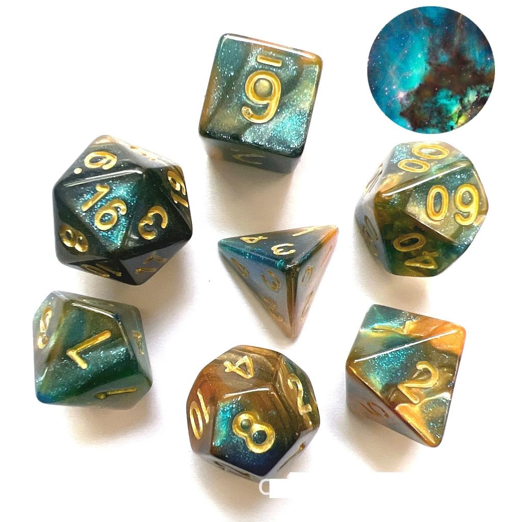 Новый двухцветный многоликий дракон и игра в подземелье, настольная игра в кости, цвет (7 штук в комплекте)