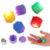 5Pcs Glowing Game Glow-in-the-dark Korean Game Plastic Jack Stone Pebbles Set Portable Pebbles Catching Game Toy for Hand-Eye Coordination Training