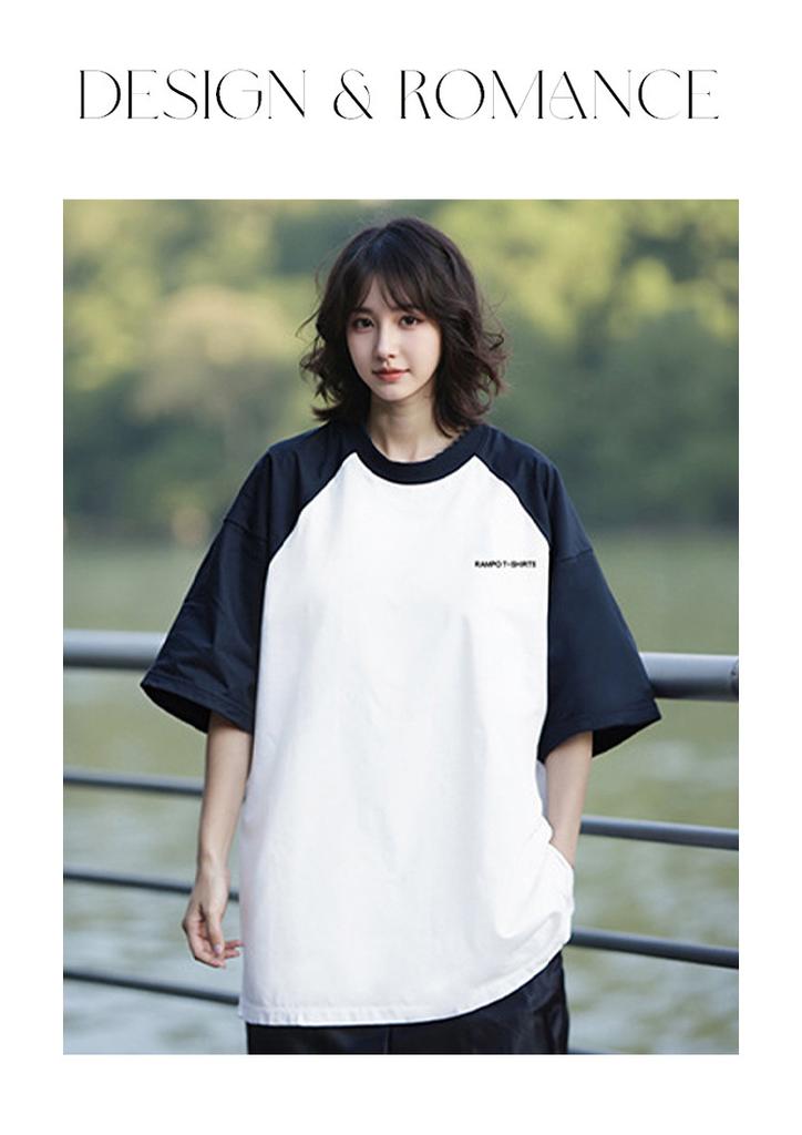 Loose casual daily versatile simple fashion 2025 new summer new round neck short sleeved T-shirt