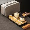 High-end Gifts Ru Kiln Travel Tea Set Portable Storage Bag Car Outdoor Courtyard Camping Tea Opening Teapot