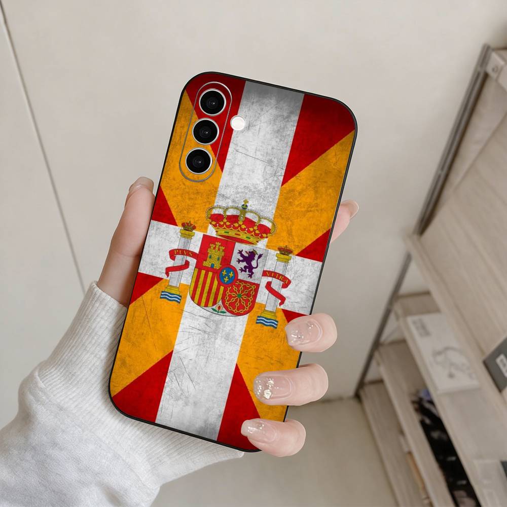 S-Испания Испанский Флаг Арт Чехол для Телефона Для Samsung Galaxy A73,A72,A71,A70,A53,A52,A51,Другие Мягкий Черный Чехол