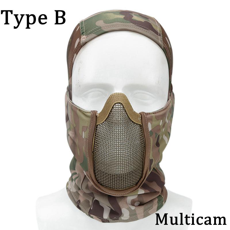 Tactical Full Face Mask Mesh Balaclava Cap Motorcycle Army Airsoft Paintball Headgear Hunting CS Game Protective Mask