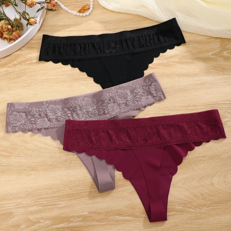 Allofme женские бесшовные трусики сексуальное кружевное нижнее белье бесследные трусы с волнистыми краями дышащее и мягкое нижнее белье