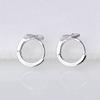 Womens Korean Fashion Elegant Anti-allergy 925 Silver Plated Mini Cute Simple Five-leaf Flower Earrings Female Ear Jewelry Vintage Earrings Gifts