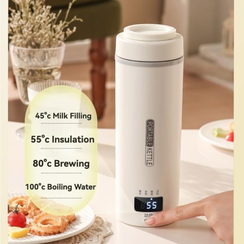 Компактный дорожный чайник 550 мл 300 Вт Быстрое кипячение 4 точные настройки температуры Внутренняя часть из нержавеющей стали 316 Портативная чашка для горячей воды
