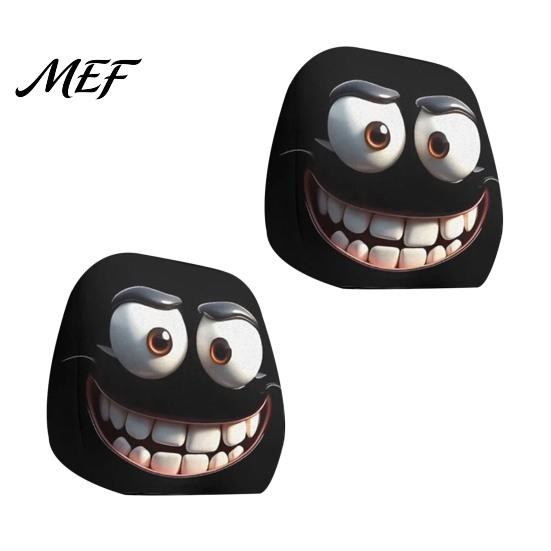 Vehicle Interior Comfort Accessories Halloween Car Headrest Cover, Scary Pattern Print Stretchable Auto Maintenance Supplies Protector, Breathable